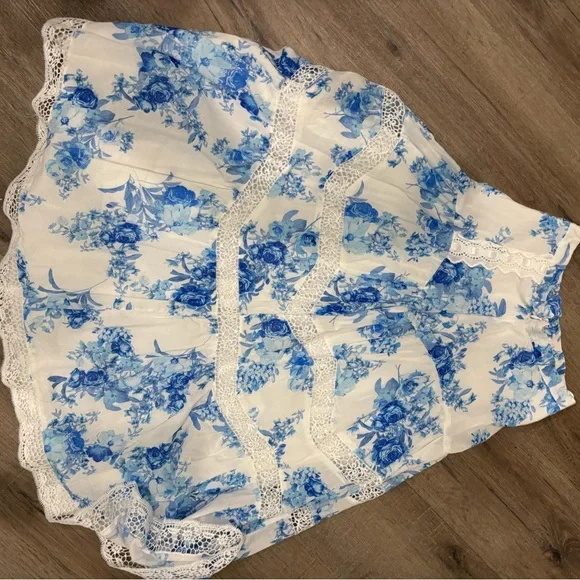 Altar'd State Blue and White Floral Skirt - Picture 8 of 9